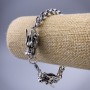 Chain Bracelet "Dragon" silver-toned metal 10.5x30mm, thickness 8mm, length 21cm +