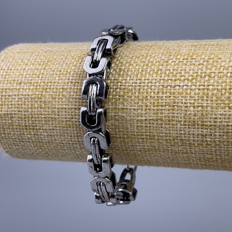 CLEARANCE! Chain Bracelet Silver-Tone Metal, thickness 9mm, length 20cm+