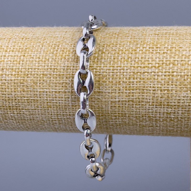 Chain Bracelet, Silver-Tone Metal, Thickness 10mm, Length 21cm +