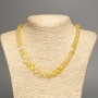 Opal glass bead Necklace yellow matte chameleon smooth bead, diameter 8mm+-, length 49cm+