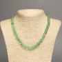 Opal glass necklace green and blue matte chameleon smooth bead, diameter 8mm+-, length 49cm+