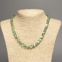 Necklace Opal Glass Green Matte Chameleon smooth round bead, diameter 8mm+/-, length 49cm+