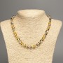 Opal Glass Necklace Yellow Chameleon Smooth Round Beads, diameter 8mm+-, length 49cm+