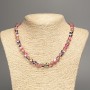 Necklace Opal Glass Pink Chameleon Smooth Round Bead, Diameter 8mm+-, Length 49cm+