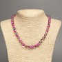 Necklace Opal Glass Raspberry Chameleon Smooth Round Bead, Diameter 8mm+-, Length 49cm+