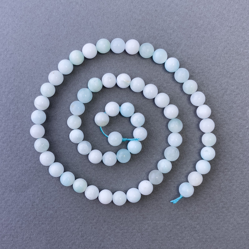 Hemimorphite Beads, Natural Stone Smooth Round, Diameter 6.5mm+-, Length 39cm+