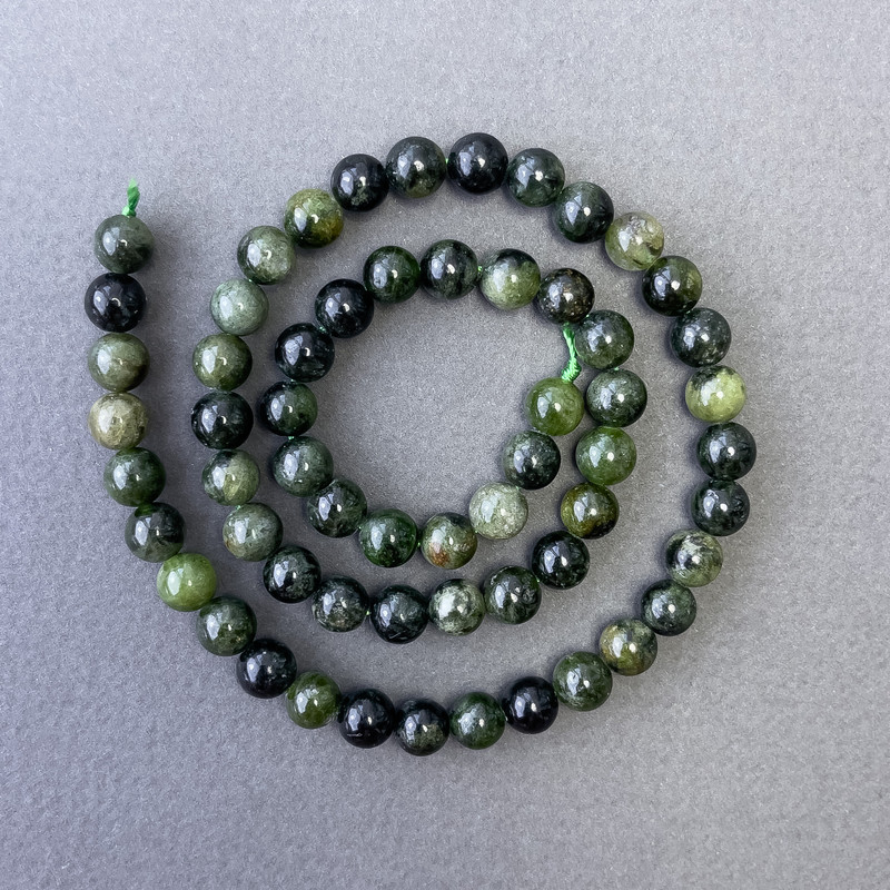 Diopside Beads, Natural Stone Smooth Round, Diameter 6.5mm+-, Length 39cm+
