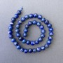 Lapis lazuli natural stone smooth ball beads, diameter 8mm±, cord length 38cm±
