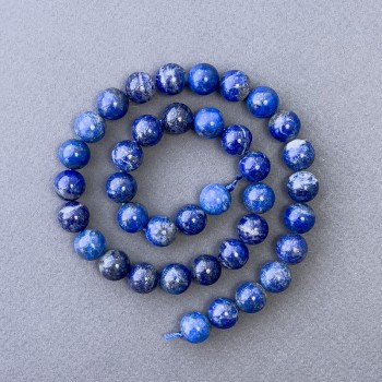 Lapis lazuli Beads natural stone smooth ball, diameter 10mm±, length 38cm±