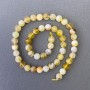 Beads Yellow Opal natural stone smooth round, diameter 8mm+-, length 39cm+