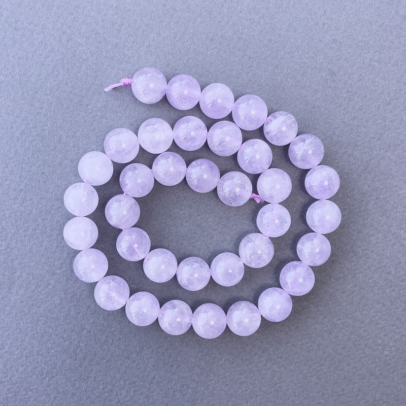 Lavender Amethyst Beads, Natural Stone Smooth Round, diameter 10.5mm+-, length 39cm+