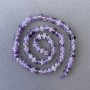 Amethyst Beads, Natural Stone Disc on Thread, diameter 6.5x3mm+-, length 40cm+- with 3x2mm+ seed beads