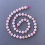 Pink Opal Beads, Natural Stone Faceted Rondelle on Strand, Diameter 7.5x6mm+/-, Length 39cm+/- with 3x2mm+ Seed Beads