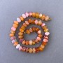 Botswana Agate Beads Orange, Natural Stone Faceted Rondelle on Strand, Diameter 10x7mm+/-, Length 39cm+