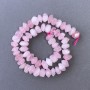 Pink Quartz Beads faceted rondelle on thread, 10x7 mm ±, length 38 cm ±
