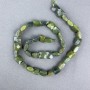 Canadian Jadeite Beads Natural Stone Faceted Rectangle on Thread, size 9x10x5.5mm+/-, length 40cm+