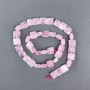 Rose Quartz Beads Natural Stone Faceted Rectangle on Thread, size 9x10x5mm+/-, length 39cm+