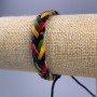 Bracelet, length 18-25cm, width 10mm, multicolour eco leather, adjustable clasp
