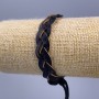 Bracelet, length 18-25cm, width 12mm, black eco leather, adjustable clasp