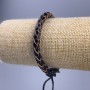 Bracelet, length 18-25cm, width 7mm, black eco leather, adjustable clasp