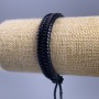 Bracelet, length 18-25cm, thickness 11mm, black eco-leather with a slide clasp