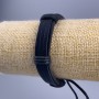 Bracelet, length 18-25cm, thickness 12mm eco leather, black colour, adjustable closure