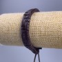 Bracelet, length 18-25cm, thickness 12mm brown eco-leather with adjustable slide closure