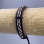 Bracelet, length 18-25cm, thickness 12mm brown eco-leather with adjustable slide closure