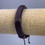 Bracelet, Length 18-25cm, Thickness 12mm, Brown Eco-Leather, Pull Closure