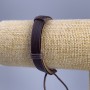 Bracelet, length 18-25cm, thickness 12mm, brown eco-leather, adjustable sliding closure