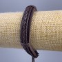 Bracelet, length 18-25cm, thickness 12mm, brown eco-leather, adjustable sliding closure