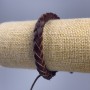 Bracelet, length 18-25cm, thickness 7mm, brown eco-leather, on a drawstring closure