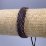 Bracelet, length 18-25cm, thickness 14mm eco leather brown colour, drawstring clasp