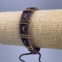 Bracelet, length 18-25cm, thickness 12mm eco leather brown colour, drawstring clasp