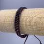 Bracelet, Length 18-25cm, Thickness 11mm, Eco Leather, Brown, Adjustable Drawstring