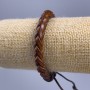 Bracelet, length 18-25cm, width 7mm, light brown eco-leather, adjustable closure