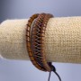 Bracelet, length 18-25cm, width 12mm, light brown eco-leather, adjustable closure