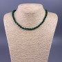 Malachite Necklace (Pressed) Smooth Round, diameter 6mm+/-, length 48cm+