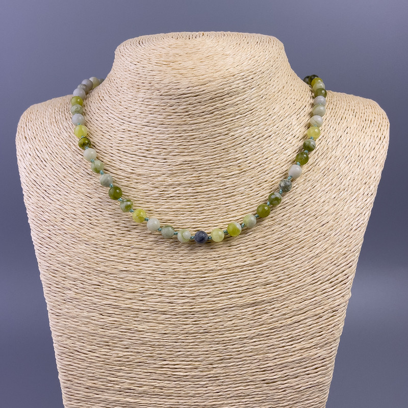 Ophite Necklace (Acrylic Imitation) Smooth Round, diameter 6.5mm+/-, length 51cm+