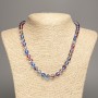 Opal Glass Necklace, blue chameleon smooth bead, diameter 8mm+/-, length 49cm+