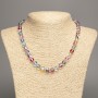 Opal Glass Necklace, multicolour chameleon smooth bead, diameter 8mm+/-, length 49cm+