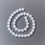 White Agate Beads (pressed), smooth round, diameter 10mm+/-, length 40cm+/- on fishing line