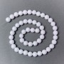 White Agate Beads (pressed), smooth round, diameter 8mm+/-, length 40cm+/- on fishing line