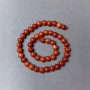 Red Jasper Beads (pressed), smooth round, diameter 8.5mm+/-, length 39cm+/- on a thread