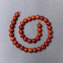 Red Jasper Beads (pressed) smooth round, diameter 10mm+/-, length 39cm+/- on a strand