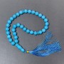 Prayer Beads Turquoise (pressed) smooth ball, diameter 12mm+- 33 beads, with Turquoise inserts
