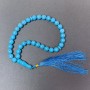 Prayer Beads Turquoise (pressed) smooth ball, diameter 10mm+- 33 beads, with Turquoise inserts
