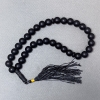 Shungite (Synthetic) Prayer Beads, smooth round beads, diameter 12mm+/- 33 beads, with Shungite inserts