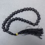 Lava Natural Stone Prayer Beads, smooth round beads, diameter 10mm+/- 33 beads, with Shungite inserts