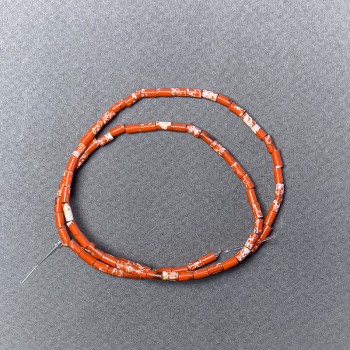 Variscite Beads Orange (pressed) chip, diameter 2x4mm+/-, length 38cm+/- on fishing line
